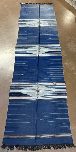 New Navy Uzbekistan Flatweave Runner