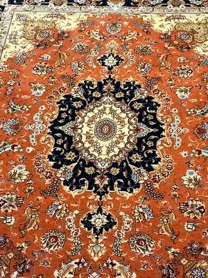 Vintage Rust Persian Tabriz 5