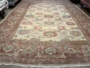 Antique Ivory Persian Mahal Oversize