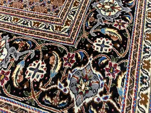 New Black Persian Tabriz Mahi 7' X 10'