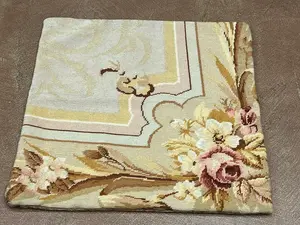 Vintage Ivory Rug Pillow Pillow