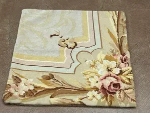 Vintage Ivory China Aubusson Pillow