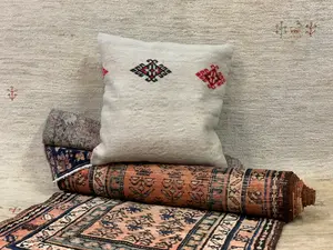 Vintage Ivory Persian Pillow