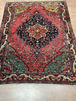 Antique Red Persian Saruk 4