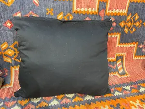 Vintage Black Romania Besarabian Kelim Pillow