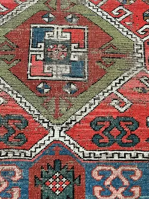 Antique Red Caucasian Kazak 4