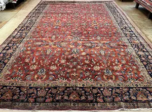 Antique Red Persian Kashan Oversize