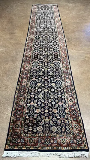 Vintage Navy India Indo Persian Runner