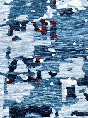 New Blue India Abstract Modern 8