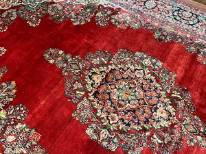 Antique Red Persian Saruk Oversize