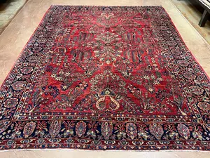 Antique Red Persian Saruk 9