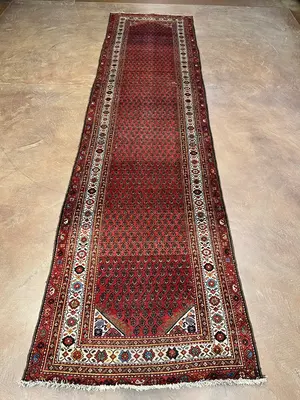 Antique Red Persian Hamadan Runner