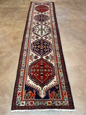 Vintage Ivory Persian Abadeh Runner
