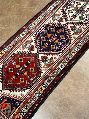 Vintage Ivory Persian Abadeh Runner