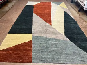 New Multi Afghanistan Custom Geometric Gabbeh 10