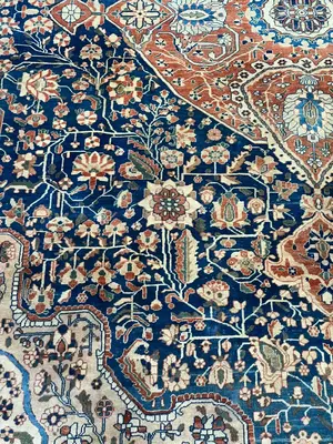 Antique Blue Persian Mohtashem Kashan 7