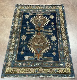 Vintage Blue Persian Karajeh 2