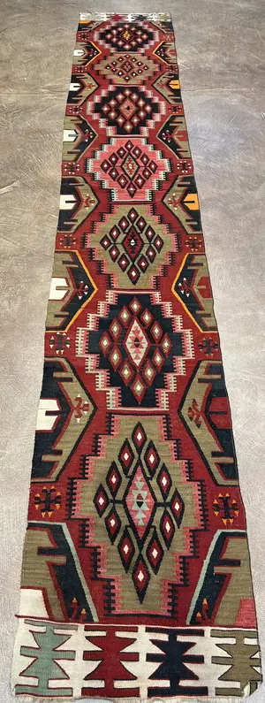 Vintage Red Turkey Anatolian Runner Runner