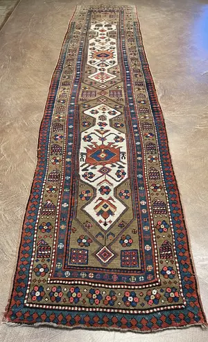 Antique Navy Persian Kurdish Runner