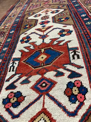 Antique Navy Persian Kurdish Runner