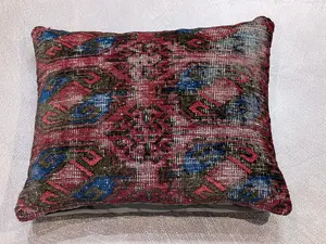 Antique Red Afghanistan Pillow