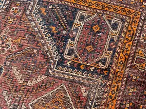 Vintage Rust Persian Shiraz Remnant 5
