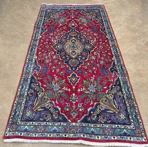 Vintage Red Persian Kashan Runner