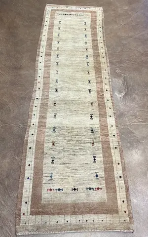 New Ivory Persian Gabbeh Runner