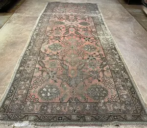 Antique Rose Turkey Oushak Remnant Runner