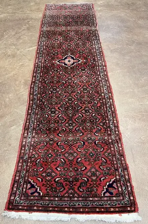 Vintage Red Persian Hamadan Runner