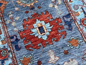 New Blue Afghanistan Modern Mahal Runner