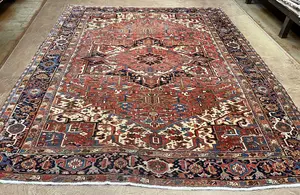 Vintage Red Persian Heriz 9