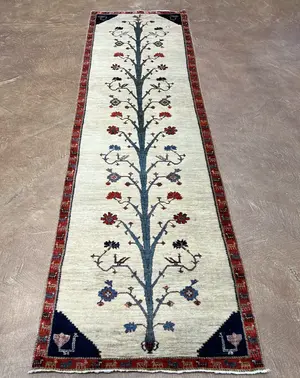 New Ivory Persian Luri Gabbeh Runner