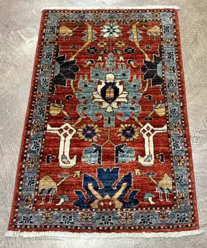 New Red Afghanistan Modern Oushak 2