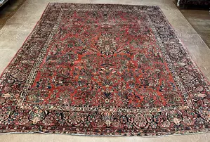 Antique Red Persian Saruk 9