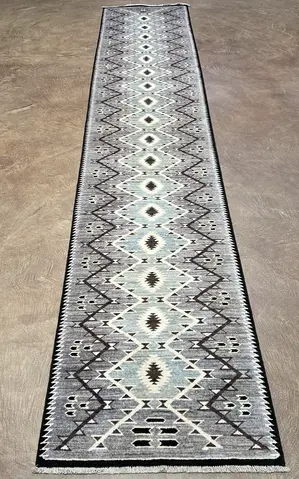 New Grey Afghanistan Navajo Runner