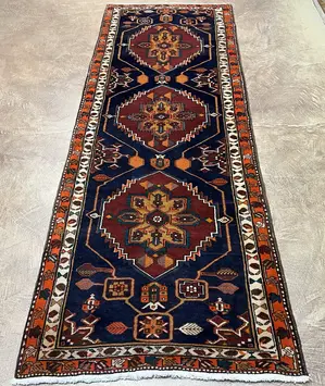 Vintage Navy Persian Kurdish Runner