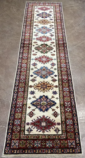 New Ivory Afghanistan Kazak Runner