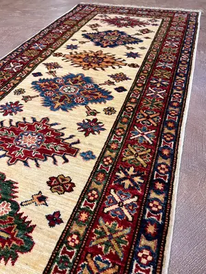 New Ivory Afghanistan Kazak Runner