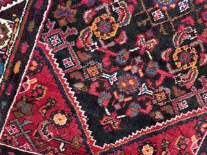 Vintage Black Persian Hamadan Runner