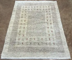 New Ivory Persian Gabbeh Rizbaft 5