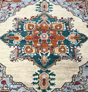 New Beige Afghanistan Modern Oushak 8