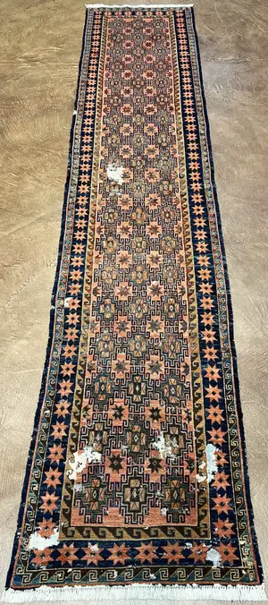 Vintage Red Afghanistan Sumak  Remnant Runner