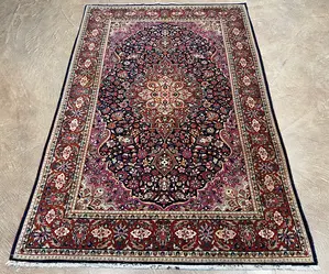 Antique Navy Persian Kashan 5