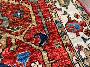 New Red Afghanistan Modern Karajeh Runner