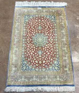 Vintage Red Persian Silk Ghom 3