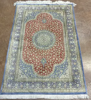 Vintage Red Persian Silk Ghom 3