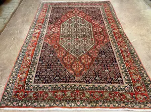 Vintage Red Persian Kurdish Bijar 7