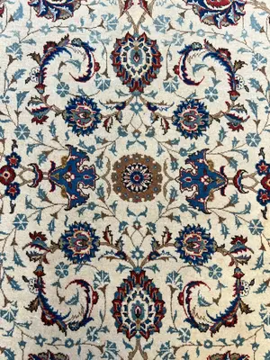 Vintage Ivory Persian Kashan 5' X 7'