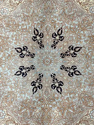 Vintage Grey Persian Silk Ghom 6